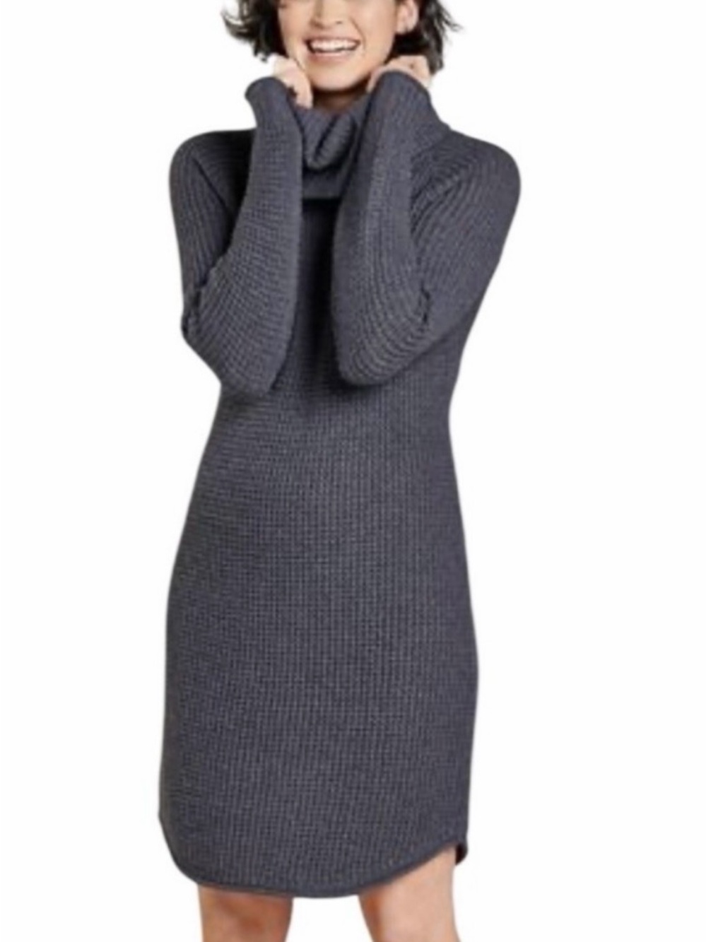 Toad&Co Charcoal Gray Cowl Neck Sweater Dress